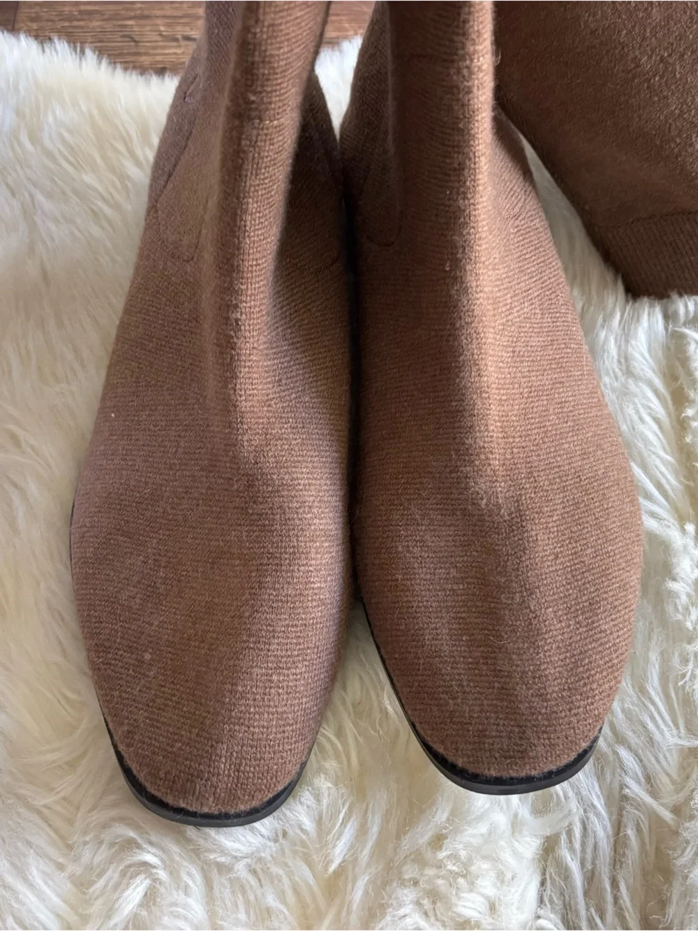 Vivaia Madeline Round-Toe Water-Repellent Wool Over-the-Knee Boots Brown 10.5/42